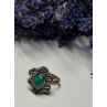 925 Sterling Silver Malachite Ring Size 6.5