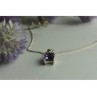 925 Sterling Silver Purple Tourmaline & Goshenite Chain With Pendant