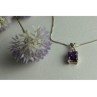 925 Sterling Silver Purple Tourmaline & Goshenite Chain With Pendant