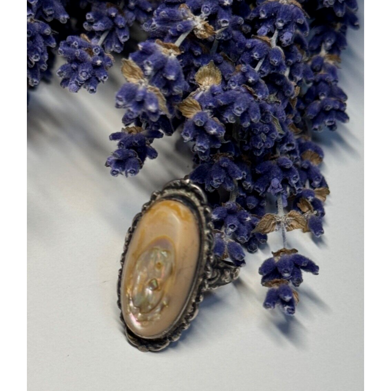 925 Sterling Silver Haliotis Ring Size 6.5