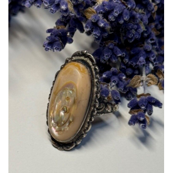 925 Sterling Silver Haliotis Ring Size 6.5