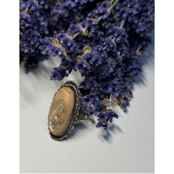 925 Sterling Silver Haliotis Ring Size 6.5