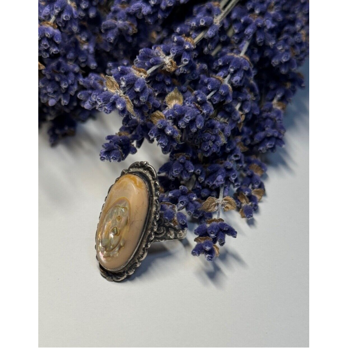 925 Sterling Silver Haliotis Ring Size 6.5