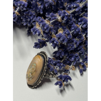 925 Sterling Silver Haliotis Ring Size 6.5