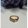 925 Sterling Silver Gold Plated CZ Ring Size 7