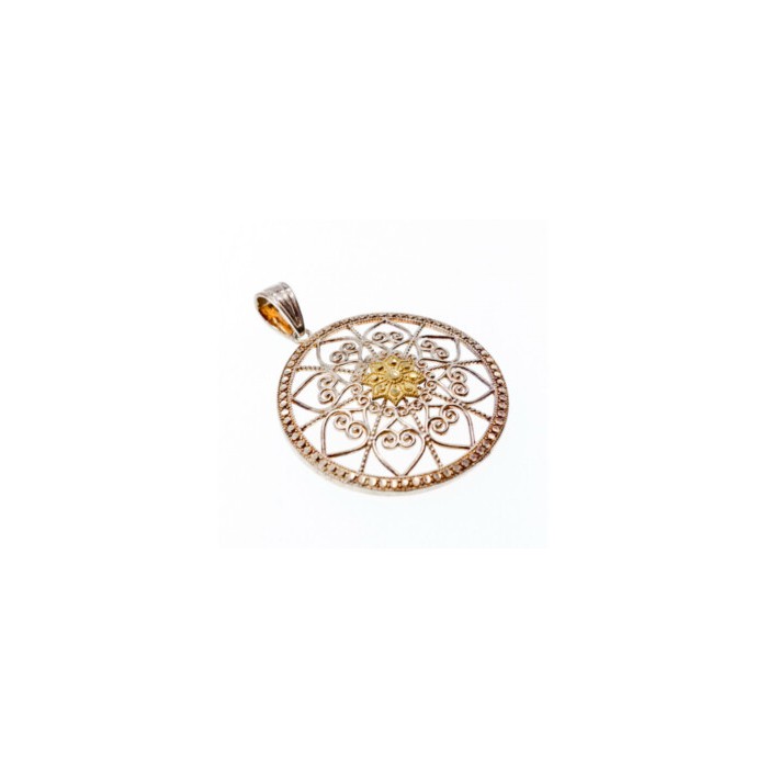 925 Sterling Silver & 14k Yellow Gold Pendant