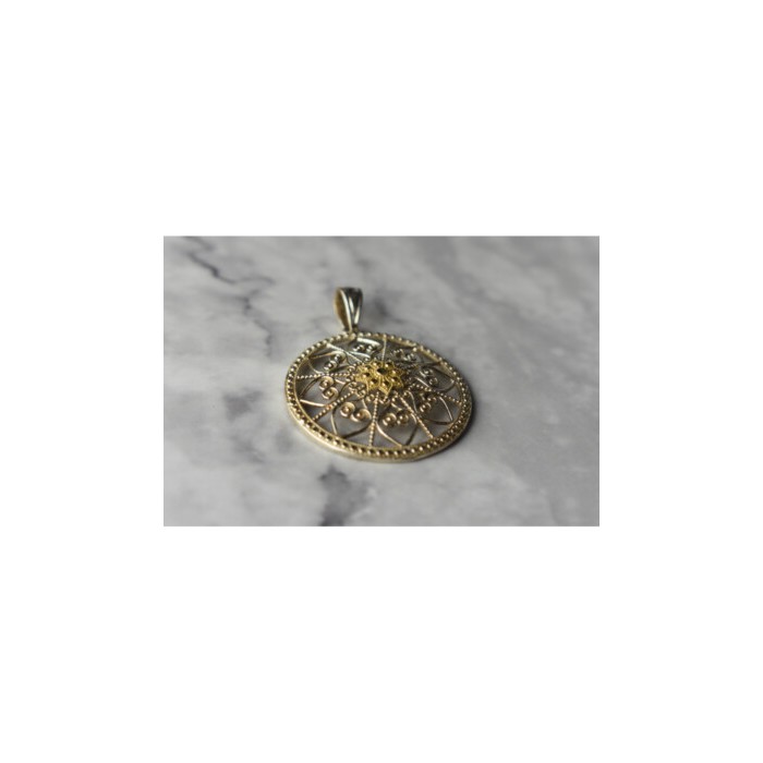925 Sterling Silver & 14k Yellow Gold Pendant