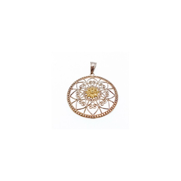 925 Sterling Silver & 14k Yellow Gold Pendant