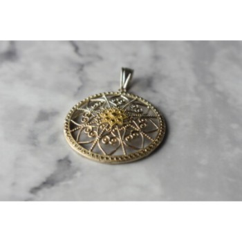 925 Sterling Silver & 14k Yellow Gold Pendant