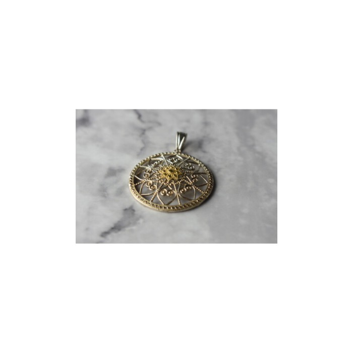 925 Sterling Silver & 14k Yellow Gold Pendant
