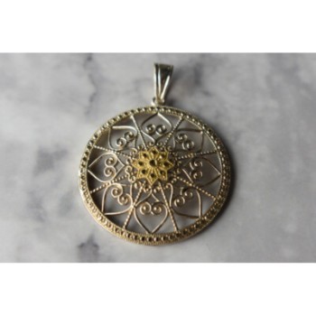 925 Sterling Silver & 14k Yellow Gold Pendant