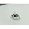 925 White & Blackened Sterling Silver Ring Size 7