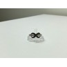 925 White & Blackened Sterling Silver Ring Size 7