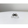 925 White & Blackened Sterling Silver Ring Size 7