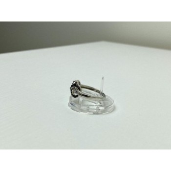 925 White & Blackened Sterling Silver Ring Size 7