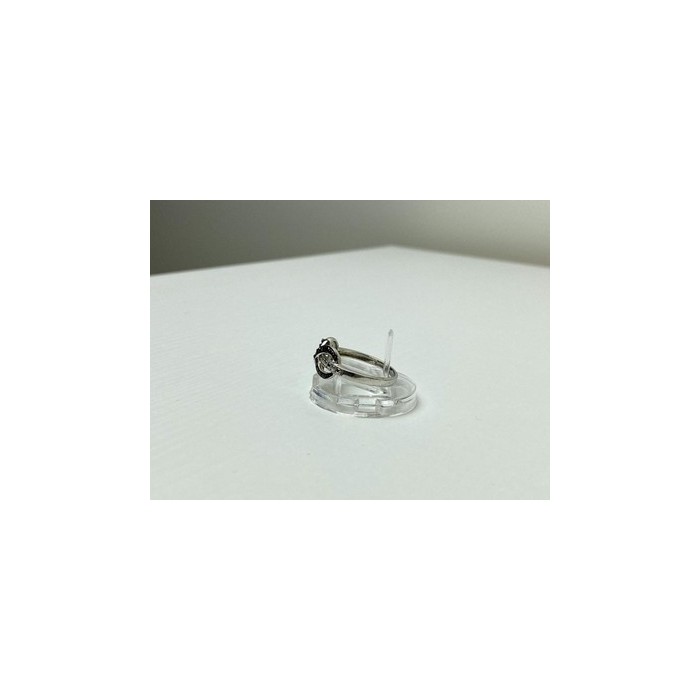 925 White & Blackened Sterling Silver Ring Size 7