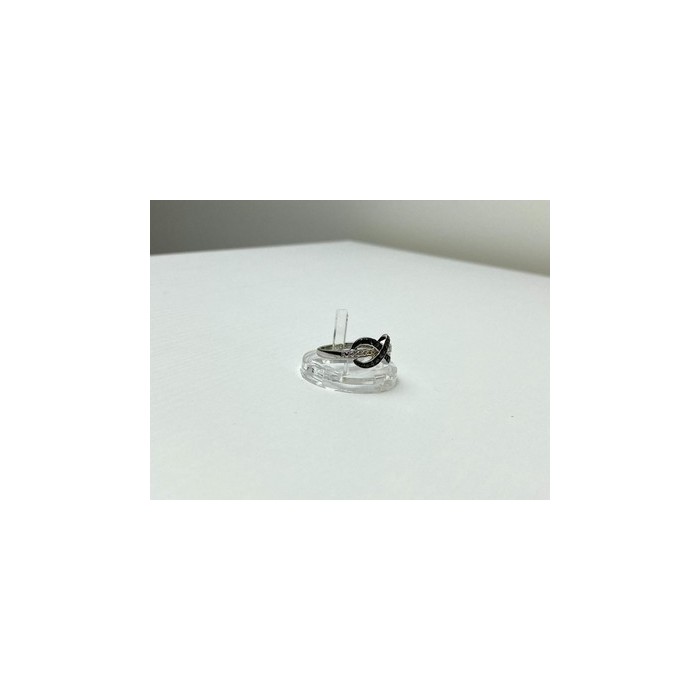 925 White & Blackened Sterling Silver Ring Size 7