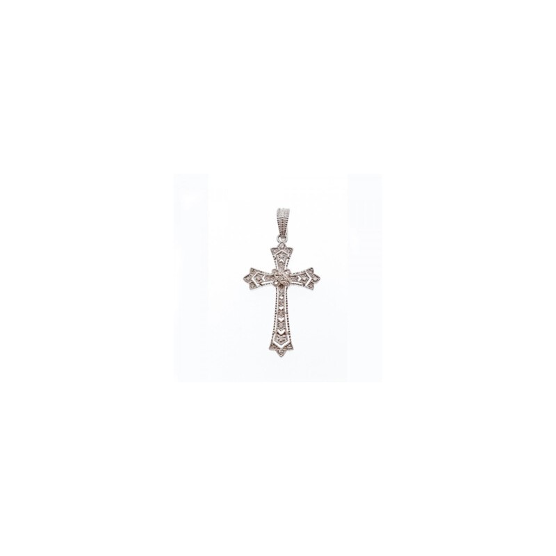 925 STERLING SILVER DIAMONDS CROSS PENDANT