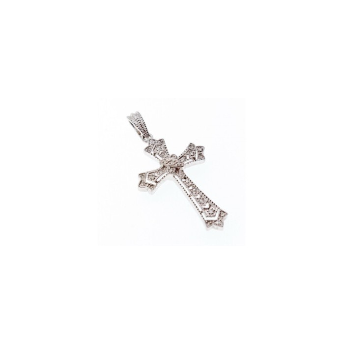 925 STERLING SILVER DIAMONDS CROSS PENDANT