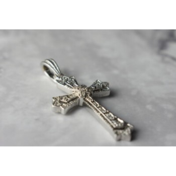 925 STERLING SILVER DIAMONDS CROSS PENDANT