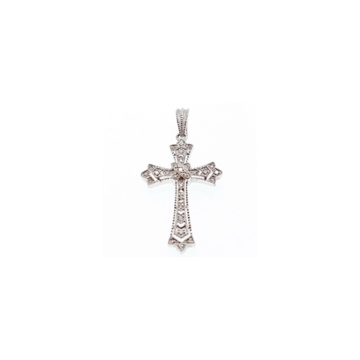 925 STERLING SILVER DIAMONDS CROSS PENDANT