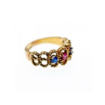 925 Sterling Silver Gold Plated CZ Ring Size 9.25