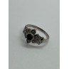 925 Sterling Silver Onyx & Marcasite Ring Size 7
