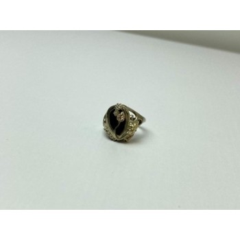 925 Sterling Silver Black Onyx Ring Size 6.5