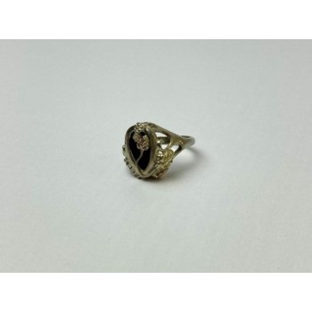 925 Sterling Silver Black Onyx Ring Size 6.5