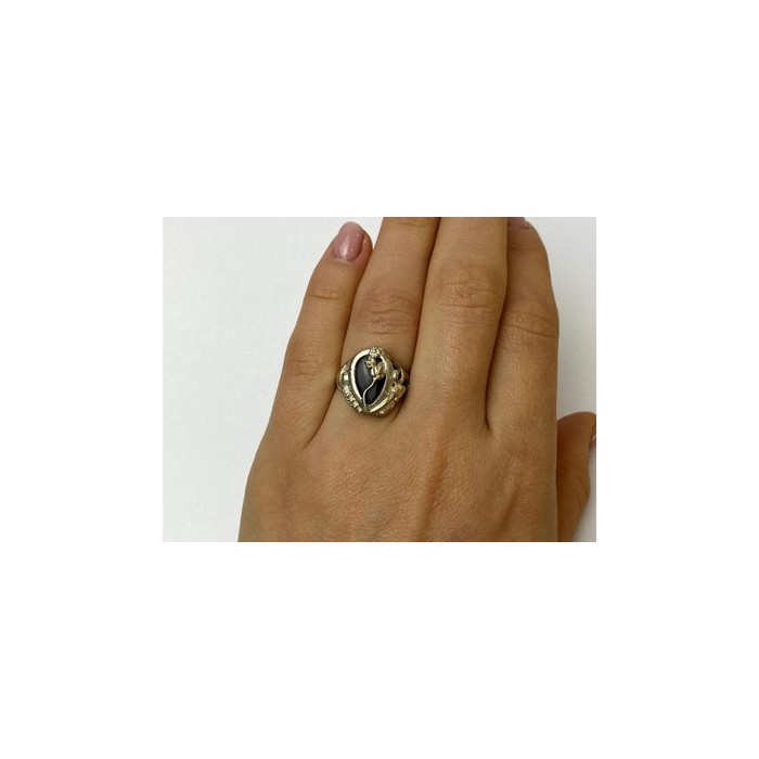 925 Sterling Silver Black Onyx Ring Size 6.5