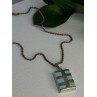 Vintage 925 Sterling Silver Turquoise Necklace Length 18 inch