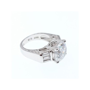 925 Sterling Silver CZ Ring Size 5.5