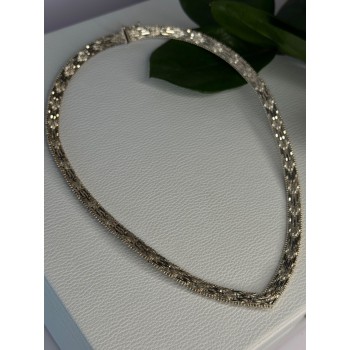 Elegant Italy 925 Sterling Silver Necklace Length 17.5 inch