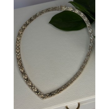 Elegant Italy 925 Sterling Silver Necklace Length 17.5 inch