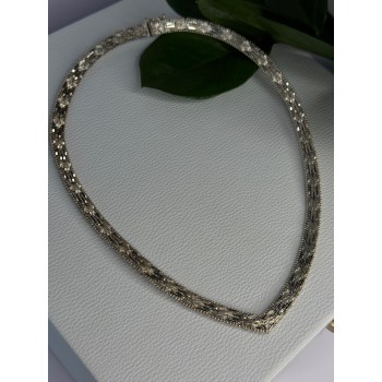Elegant Italy 925 Sterling Silver Necklace Length 17.5 inch