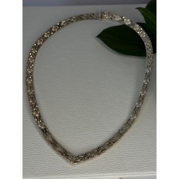Elegant Italy 925 Sterling Silver Necklace Length 17.5 inch