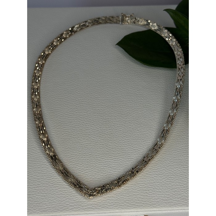 Elegant Italy 925 Sterling Silver Necklace Length 17.5 inch