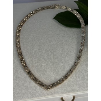 Elegant Italy 925 Sterling Silver Necklace Length 17.5 inch