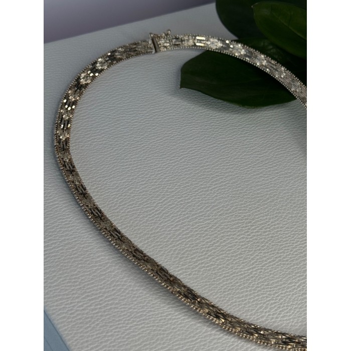 Elegant Italy 925 Sterling Silver Necklace Length 17.5 inch