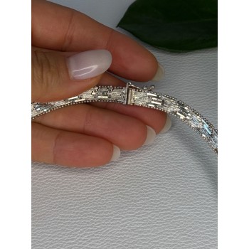 Elegant Italy 925 Sterling Silver Necklace Length 17.5 inch