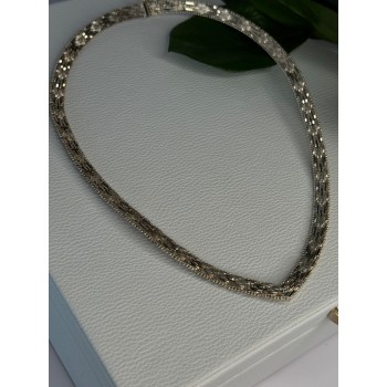 Elegant Italy 925 Sterling Silver Necklace Length 17.5 inch