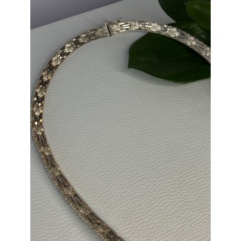 Elegant Italy 925 Sterling Silver Necklace Length 17.5 inch
