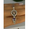 925 Sterling Silver Figural Amethyst Necklace Length 18 inch