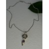 925 Sterling Silver Figural Amethyst Necklace Length 18 inch