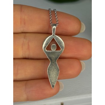 925 Sterling Silver Figural Amethyst Necklace Length 18 inch