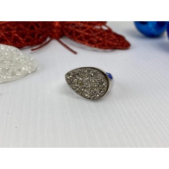 925 Sterling Silver Pyrite Ring Size 8