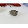 925 Sterling Silver Pyrite Ring Size 8