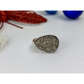 925 Sterling Silver Pyrite Ring Size 8