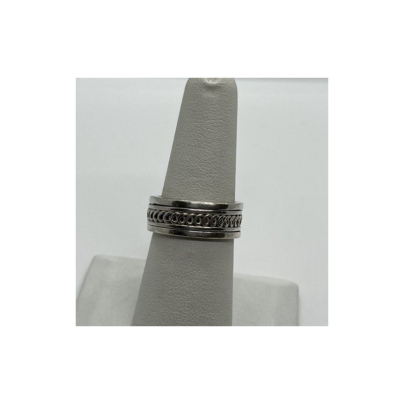 925 Sterling Silver & Spinner Geo Art Ring Size 7