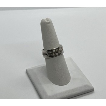 925 Sterling Silver & Spinner Geo Art Ring Size 7